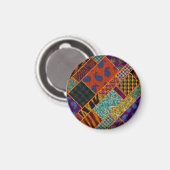 Indische patchwork imitatie, canvas. magneet (Voorkant / Achterkant)