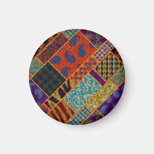 Indische patchwork imitatie, canvas. magneet (Voorkant)