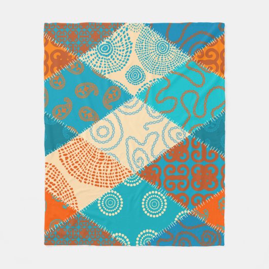 Indische patchwork naadloos ontwerp. fleece deken (Voorkant)