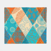 Indische patchwork naadloos ontwerp. fleece deken (Voorkant (Horizontaal))