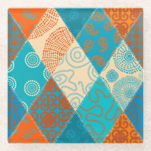 Indische patchwork naadloos ontwerp. glazen onderzetter