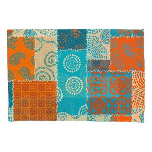 Indische patchwork, naadloze achtergrond. kussensloop (Voorkant)