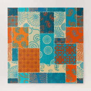Indische patchwork, naadloze achtergrond. legpuzzel