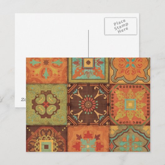 Indische Patronen Briefkaart (Voorkant / Achterkant)
