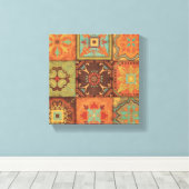 Indische patronen canvas afdruk (Insitu (Houten vloer))