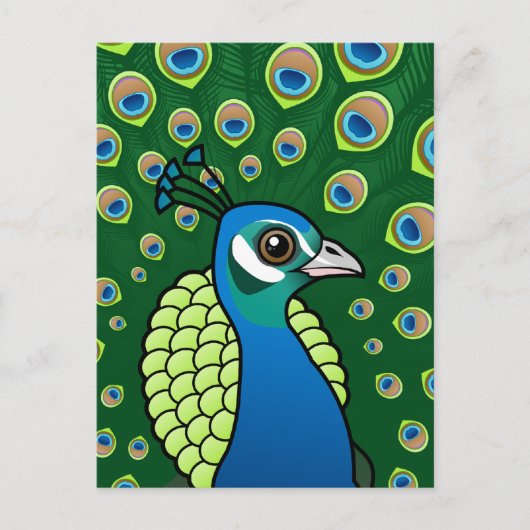 Indische peafowl briefkaart (Voorkant)
