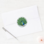 Indische peafowl ronde sticker (Envelop)