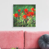 Indische penseelschildering - Oorspronkelijke blow Canvas Afdruk (Insitu (Woonkamer))