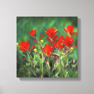 Indische penseelschildering - Oorspronkelijke blow Canvas Afdruk