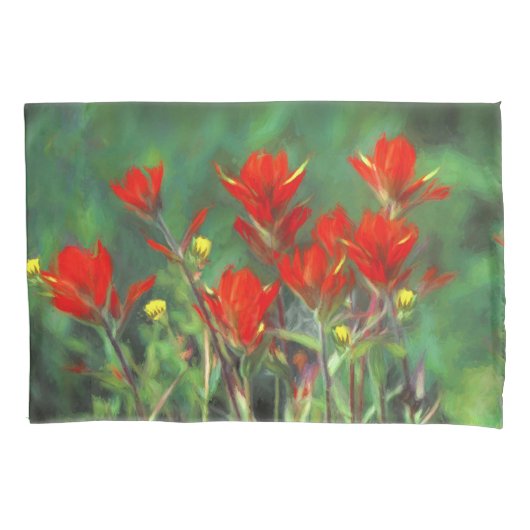 Indische penseelschildering - Oorspronkelijke blow Kussensloop (Voorkant)