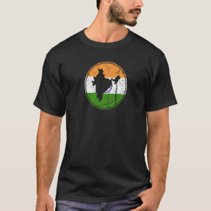 Indische plattegrond Indische vlag T-shirt
