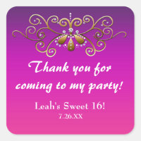 Indische Prinses Paars Roze Goud Feest Sticker