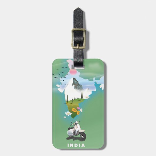 Indische reisposter bagagelabel (Voorkant verticaal)