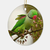 Indische ringhalspapegaai keramisch ornament (Links)