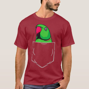 Indische ringhalswortel in paketparkiet t-shirt