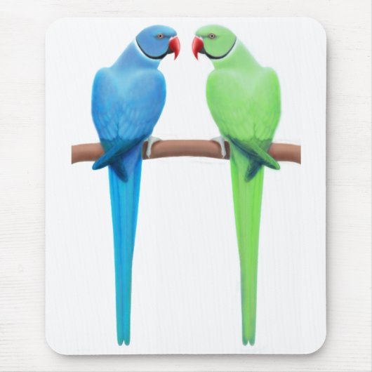 Indische ringnek Parakeets Mousepad Muismat (Voorkant)