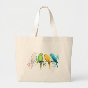 Indische ringneparrots grote tote bag