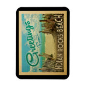 Indische Rocks Beach Vintage-reis Magneet (Verticaal)