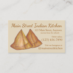 Indische Samosas Restaurant Kooking Chef Visitekaartje
