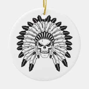 Indische schedelhoofd keramisch ornament