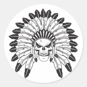 Indische schedelhoofd ronde sticker