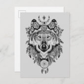 Indische stam Wolf Briefkaart (Voorkant / Achterkant)