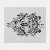 Indische stam Wolf Fleece Deken (Voorkant (Horizontaal))