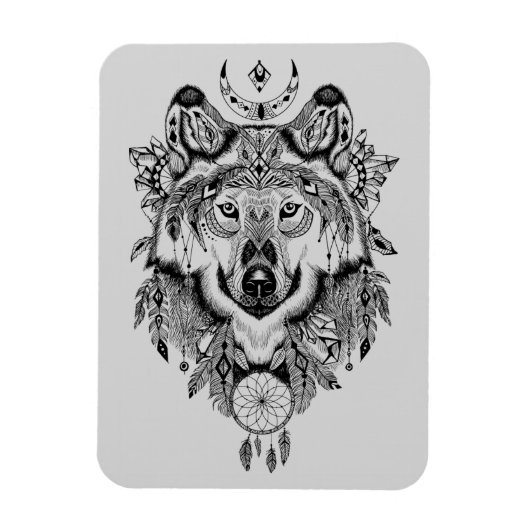 Indische stam Wolf Magneet (Verticaal)