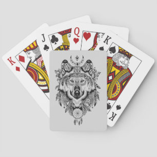 Indische stam Wolf Pokerkaarten