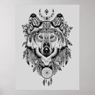 Indische stam Wolf Poster