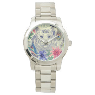 Indische stijltijgerpatroon Horloge