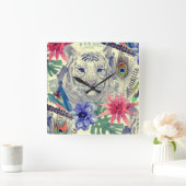 Indische stijltijgerpatroon Vierkante Klok (Huis)