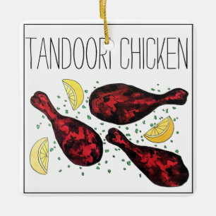 Indische Tandoori Chicken Food Illustration Art Keramisch Ornament