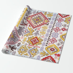 Indische tapijtschelp-sierpatroon. Etnische Mandal Cadeaupapier