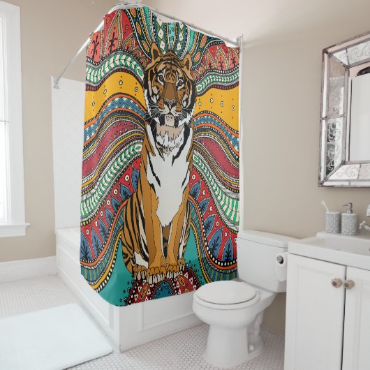 Indische tijger douchegordijn (In situ)