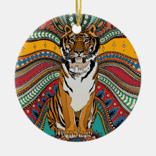 Indische tijger keramisch ornament