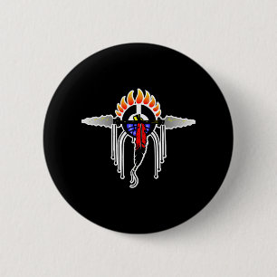 Indische totem Black Ronde Button 5,7 Cm