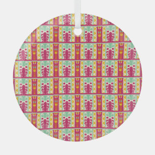 Indische Traditionele Textiel Ontwerp Illustratie Glas Ornament