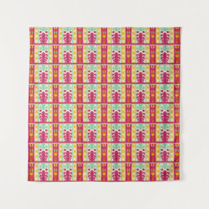 Indische Traditionele Textiel Ontwerp Illustratie Wandkleed