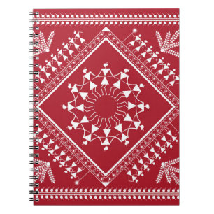 Indische tribale schilderijen. Warli Paintingart, Notitieboek