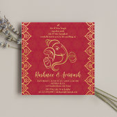 Indische trouwmaroon en gouden Ganesha-sjabloon