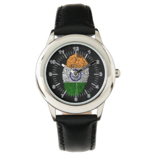 Indische vingerafdrukvlag horloge