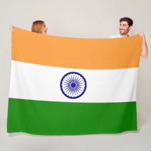 Indische vlag (India) (Zuid-Aziatisch land) (Bhara Fleece Deken