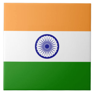 Indische vlag (India) (Zuid-Aziatisch land) (Bhara Tegeltje