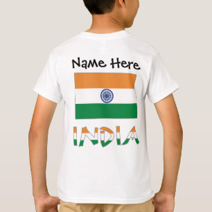 Indische vlag met Jouw naam T-shirt