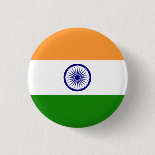 Indische vlag ronde button 3,2 cm