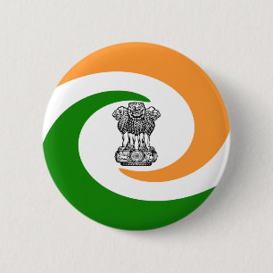 Indische vlag ronde button 5,7 cm