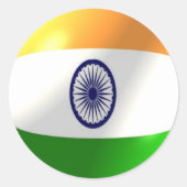 Indische vlag ronde sticker (Voorkant)