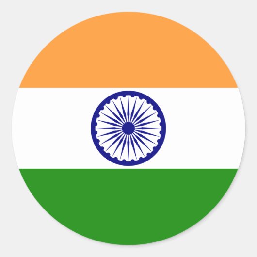 Indische vlag ronde sticker (Voorkant)