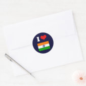 Indische vlag ronde sticker (Envelop)